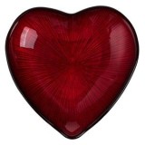 Bol decorativ din sticla rosie, forma de inima, 14x13x2cm, CMCLASS