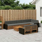 Cumpara ieftin Set de canapele de exterior 9 buc. 8-Locuri Natural si Antracit