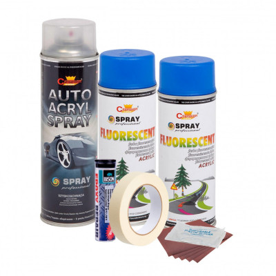 Kit complet reparatie si vopsire jante culoare Albastru Fluorescent, V2 FAVLine Selection foto