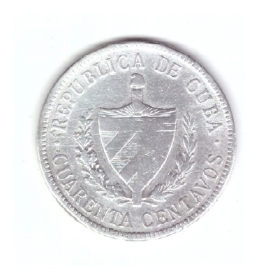 Moneda Cuba 40 centavos 1915, stare buna, curata foto