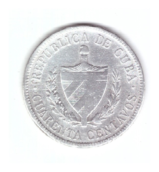 Moneda Cuba 40 centavos 1915, stare buna, curata
