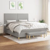 Gossi pat continental, gri deschis, 180x200 cm, material textil
