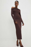 Cumpara ieftin Answear Lab rochie culoarea maro, mini, mulata