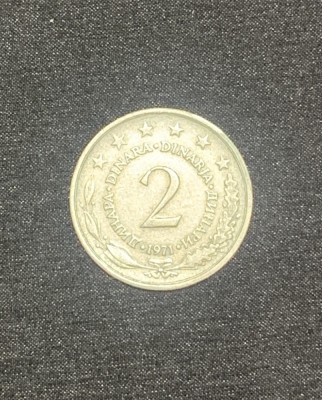 Moneda 2 dinari 1971 Iugoslavia foto