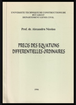 Precis des equations differentielles ordinaires Alexandru Nicolau dedicatie foto