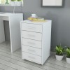 Dulap birou cu roti Gossi, 5 sertare, alb, lemn+MDF, 33x38x60cm, mobil, depozitare documente, sarcina 40kg