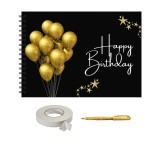 Set Album foto / GuestBook pentru aniversare sau majorat, model 6, personalizabil, A4 landscape, pix si dubluadeziv inclus, 3 piese, accesoriu nunta