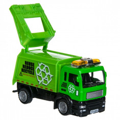 Masinuta de jucarie in miniatura, model camion de gunoi, 11x4x5 cm, verde foto