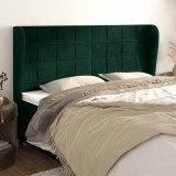 vidaXL Tăblie pat cu aripioare verde &icirc;nchis 203x23x118/128cm catifea 3118025