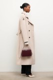 Answear Lab palton de lana culoarea bej, de tranzitie, oversize