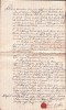 A3064N Contract de &icirc;mprumut bani, 1823, T&acirc;rgu Lăpuș, Maramureș, cu sigiliu &icirc;n ceară roșie, act &icirc;n limba maghiară