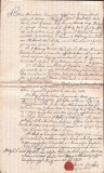 A3064N Contract de &icirc;mprumut bani, 1823, T&acirc;rgu Lăpuș, Maramureș, cu sigiliu &icirc;n ceară roșie, act &icirc;n limba maghiară