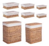 Cumpara ieftin Set 8 cosuri ratan natur Homely 28x20x10 cm, 32x24x12 cm, 36x27x13 cm, 43x30x53 cm, 48x36x58 cm