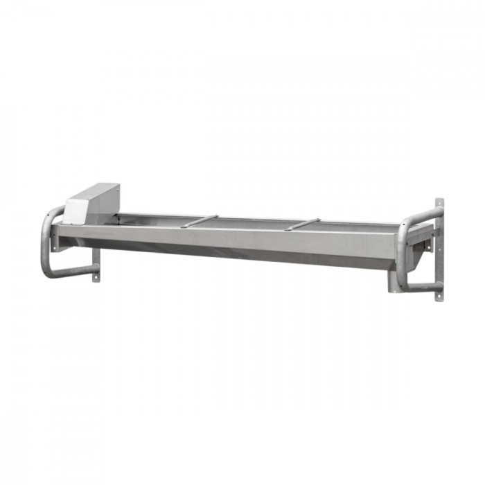 Adăpătoare inox cu suport de perete zincat, 207 &times; 60&nbsp;cm, 95&nbsp;litri