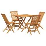 Set mobilier de gradina, 5 piese, lemn masiv de tec