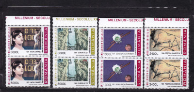 ROMANIA 2001 LP 1553 MILENIUM SECOLUL XX I PERECHE SERII MNH foto