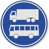 Semn de avertizare pentru benzi de autobuze și camioane