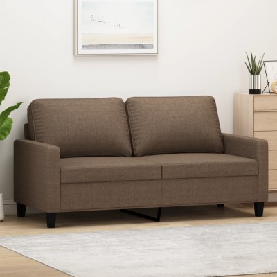 vidaXL Canapea cu 2 locuri, maro, 140 cm, material textil 359166 foto