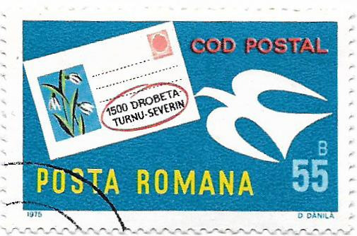 Codificarea postala in Romania, 1975 - obliterat