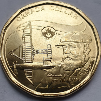 1 Dollar 2022 Canada, Alexander Graham Bell, unc, varianta normala foto