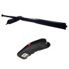 Set Autoaparare: Electrosoc 2500KV + Baston Telescopic 65cm, Negru, Otel, Husa Curea, Ideal paza/agresori