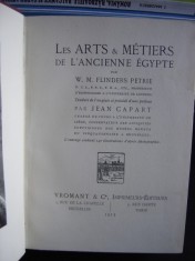 LES ARTS et METIERS DE L&amp;#039;ANCIENNE EGYPTE DE W.M. FLINDERS PETRIE (ARTE SI MESERII IN EGIPTUL ANTIC) foto