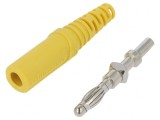 Mufă Banană 4mm Galbenă Neizolată