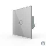 Cumpara ieftin Buton sonerie touch Livolo din sticla gri, seria noua, design elegant