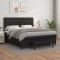 vidaXL Pat box spring cu saltea, negru, 160x200 cm, piele ecologică 3137551