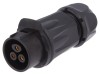 Conector Circular Mama Lutronic 3 Pini Aurit 20A IP67 500V pentru Montare pe Cablu