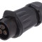 Conector circular mamă 3 pini aurit 20A