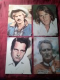 4 Ilustrate - Mari Actori americani - 2x Paul Newman , Robert Redford , Nick Nolte - Ed. ACIN casa Filmului Romania