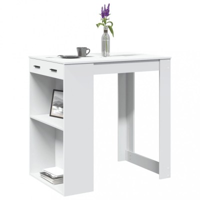 Gossi masa de bar, alb, 102x70x103,5 cm, lemn prelucrat foto