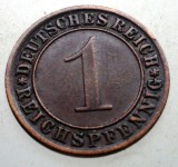 B.186 GERMANIA WEIMAR 1 REICHSPFENNIG 1933 A