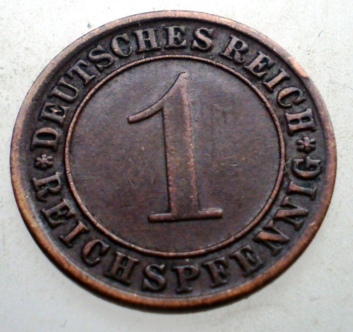 B.186 GERMANIA WEIMAR 1 REICHSPFENNIG 1933 A