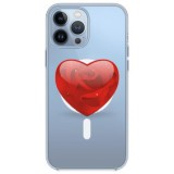 Husa personalizata apple iphone 15 pro max, magsafe, rose heart