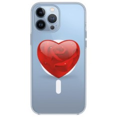 Husa personalizata apple iphone 15 pro max, magsafe, rose heart