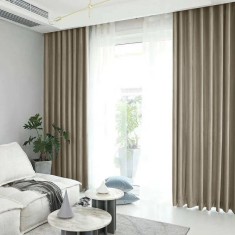 Draperie din catifea blackout cu rejansa transparenta cu ate pentru galerie, Madison, 150x215 cm, densitate 700 g/ml, Stonewall, 1 buc