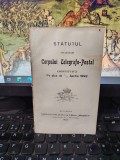 Statutul Societății Corpului Telegrafo-Poștal București 1903 - Carte veche, 32 pagini