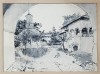Emil Stefanescu - Manastirea dintr-un Lemn, Valcea 1935, Tus Laviu/Hartie, 26.5x36cm - Album Arta Semnat