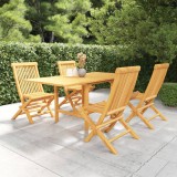 Cumpara ieftin Set mobilier grădină, 5 piese, lemn masiv de tec