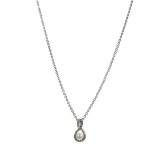 Colier Argintiu Dama cu Perla si Strasuri - Elegant, Bijuterie Femei, Accesoriu Moda
