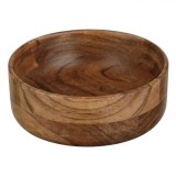 Bol Rotund din Lemn, Model Natural, Culoare Maro, Diametru 15cm, &Icirc;nălțime 6cm, Capacitate 625ml