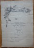 Meniu din 28 martie 1915; Banchet dat in onoarea D - lui Theodor Dragu, subdirector general al Cailor Ferate, dupa un desen de Mutzner