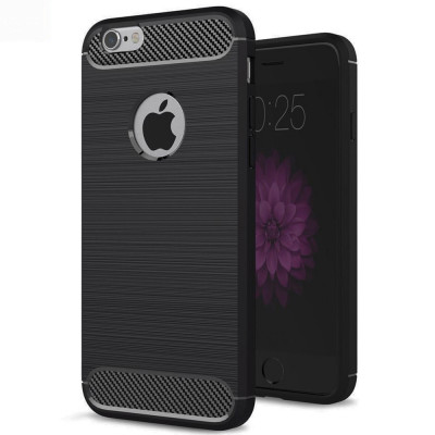 Husa pentru iPhone 6 / 6s, Techsuit Carbon Silicone, Black foto