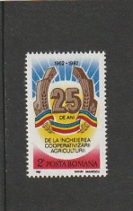 ROMANIA 1987 LP 1175 - 25 ANI DE LA INCHEIEREA COLECTIVIZARII MNH NESTAMPILAT