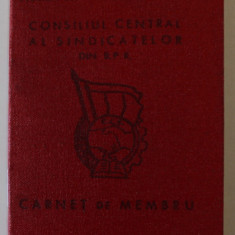 COMITETUL CENTRAL AL SINDICATELOR DIN R.P.R , CARNET DE MEMBRU , 1964