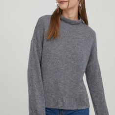 Abercrombie & Fitch pulover de casmir culoarea gri, light, cu turtleneck