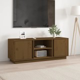 vidaXL Comodă TV, maro miere, 110x35x40,5 cm, lemn masiv de pin
