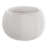 Ghiveci decorativ alb rotund Prosperplast Splofy Bowl, 29x19.5 cm, interior/exterior, gradina, balcon, terasa